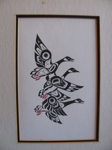 Glen Rabena Screen Print "Geese" Reproduced from Original Northwest Coast Artist - Picture 3 of 9