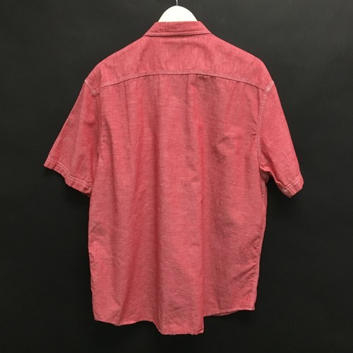 Mens Large COCA-COLA Short Sleeve Cotton Linen Work Shirt Patch Official Red 5c - Picture 4 of 5