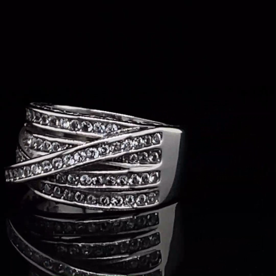 Women's Cubic Zirconia Anniversary Ring - Stainless Steel, AAA Grade, Sizes 5-10