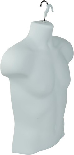 Lot of 3 Forms Molded Man's Shirt Torso Fits S-L Hanging Male Mannequin White - Picture 5 of 13