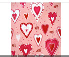 Valentine Treat Bags,Cello,with Ties,20x,Sheer Pink,Decorative Hearts,10"l x4"w