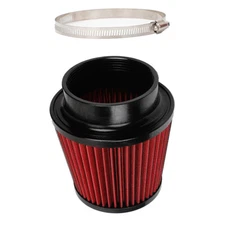 1x 4 Inch Universal Round Cone Mushroom Head Air Intake Filter & Clamp
