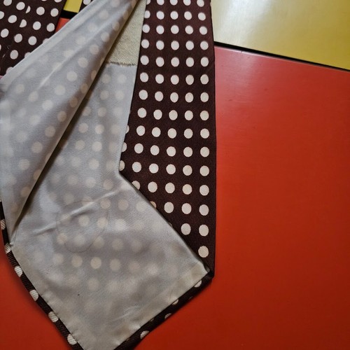 Vintage 40s Mens Necktie Brown Polka Dot Wide Swing Hipster Rockabilly Tie 50X4 - Picture 5 of 6