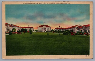 #ad 1940 Harrisonburg Virginia Madison College Vintage Linen Postcard $5.69