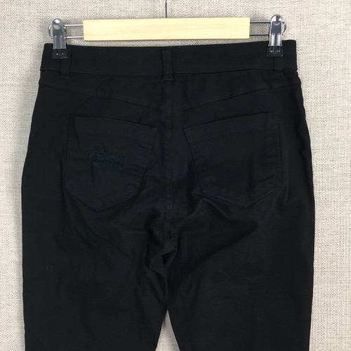 Pantalones negros Hue Pull On para mujer S pequeños en dificultades ajustados nuevos sin etiquetas - Imagen 5 de 6