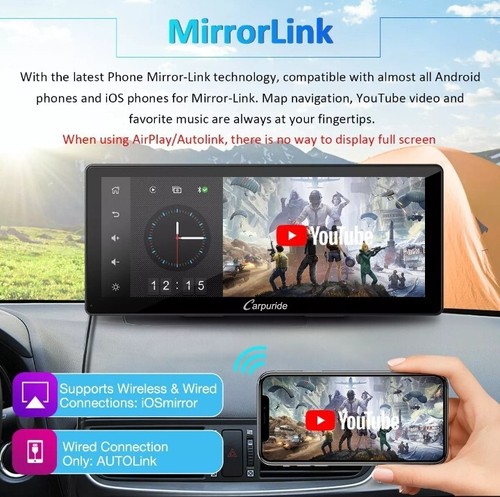Carpuride W103PRO Portable Car Stereo Audio Wireless Apple CarPlay Android Auto - Picture 9 of 15