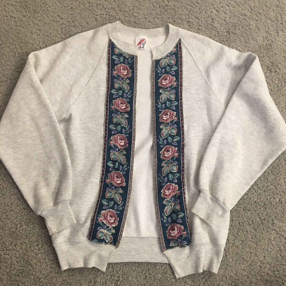 Vintage Jerzees Cardigan Sweatshirt/sweater M 38-40 | eBay