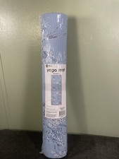 Series-8 Fitness 6mm Thick Designer My Favorite Yoga Mat 24"x68" Blue W Flower