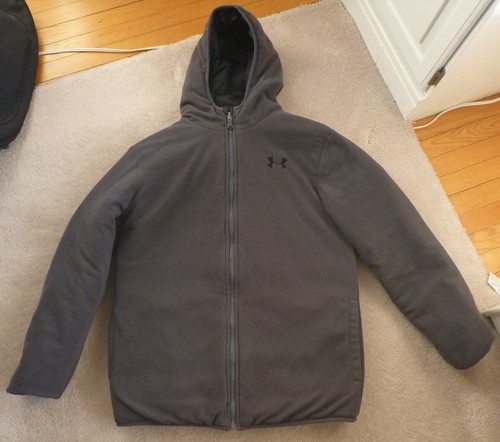 Under Armour Coldgear Reversible Puffer Jacket Coat Boys Youth Lg-XL Black NICE - Picture 5 of 6