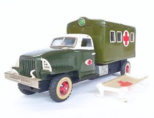 China MF-909 GMC CCKW-353 US ARMY MILITARY AMBULANCE TRUCK Tin Friction 68 RARE