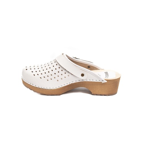 Swedish wooden clogs with buckle from perforated real leather and alder wood - Picture 18 of 18