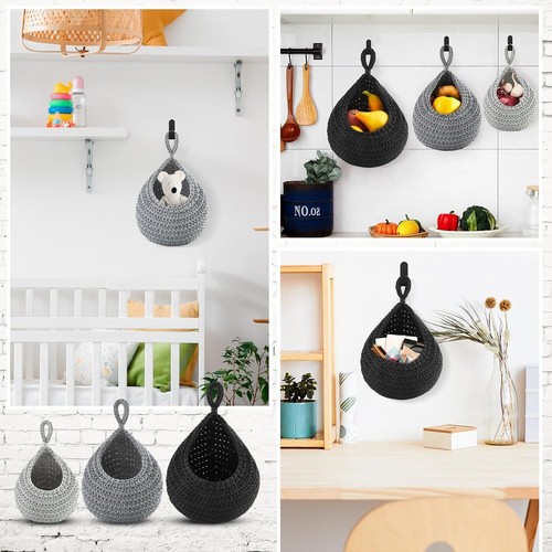 H&E Hanging Wall Basket Teardrop Hanging Baskets Onion Basket Coat Bohemian - Picture 12 of 44