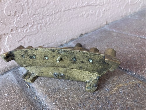 Vintage Messing Chanukka Menora mit Davidstern - Hanerot HaLaLu Kodesh Saum HEILIG - Bild 6 von 6