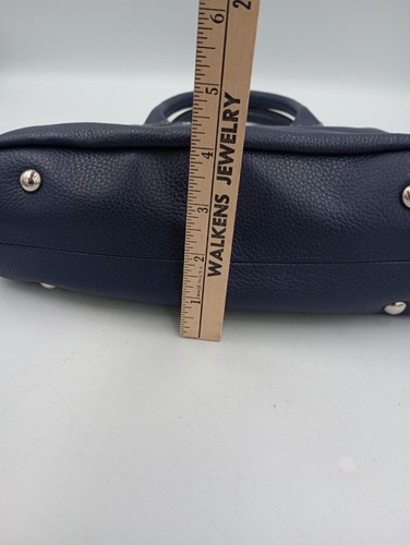 Tignanello Dome Leather Bag Satchel Purse Cobalt Blue Top and Detachable Handles - Picture 13 of 13
