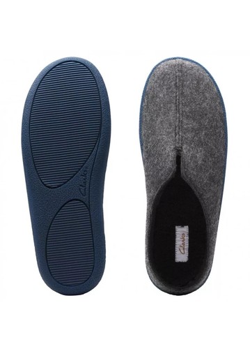Zapatillas Clarks Home Mule para hombre gris oscuro textiles interiores talla UK 10 G 44,5 EUR - Imagen 6 de 7