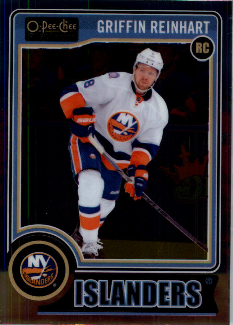 2014-15 O-Pee-Chee Platinum Islanders Hockey Card #192A Griffin Reinhart Rookie