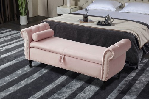 Storage Ottoman Bench 63 Inch Sofa End Bed Tool Footrest For Bedroom Living Room - Picture 8 of 52