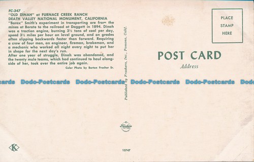 R035199 Old Dinah at Furnace Creek Ranch. Death Valley National Monument. Califo - Bild 2 von 2