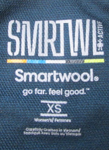 Smartwool XS Langarm 1/4 Zip Active Merino Teal Aquarell Baselayer Top - Bild 12 von 12