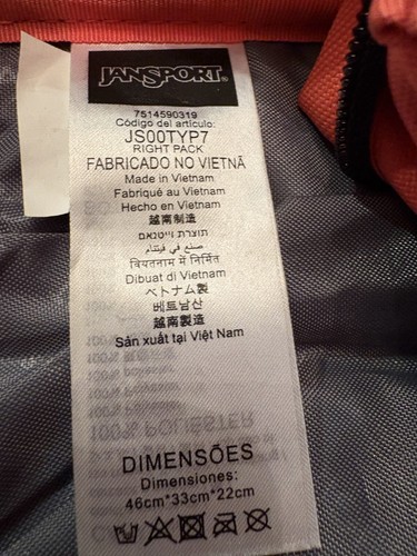 JanSport Right Pack Orange Fade Backpack - Picture 11 of 15