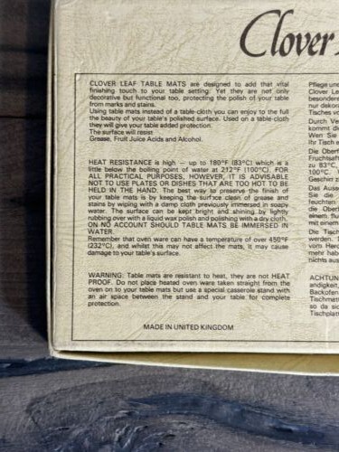 5 posavasos/tapetes de mesa con hojas de trébol. LCC 29 casas de campo. Cuadrado de 4" con caja. - Imagen 15 de 21