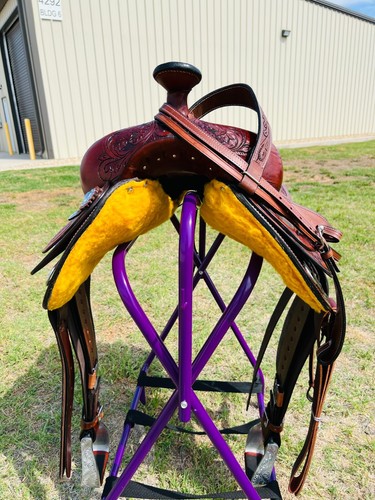 Juego de silla de montar de placer/sendero occidental argentino adulto de 15"" a 18"" juego de tack gratis - Imagen 5 de 9