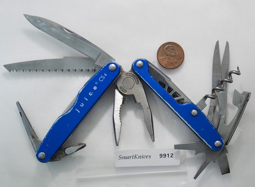 Leatherman Juice CS4 multi-tool (blue). Used, retired, good condition #9912