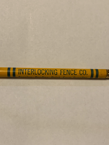 INTERLOCKING FENCE STREATOR GALVA ROOFING ILLINOIS VTG ADVERTISING WOOD PENCIL - Picture 3 of 5