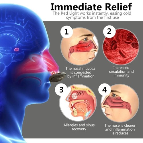 Keine Erkältungen mehr Rotlichttherapie für Nase, Rotlicht Nasentherapie Instrument 1-3 - Bild 6 von 10