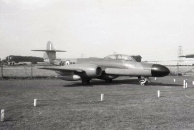 Gloster Meteor NF14 WS739 at Newark Air Museum - 35mm B&W slide - 2/3