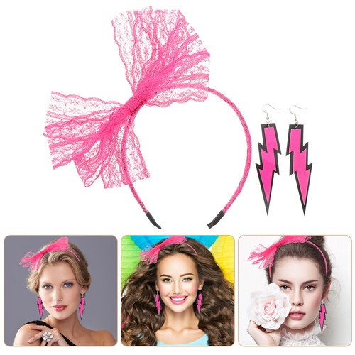 Tendance Retro-Haarschmuck-Set Halloween-Accessoires Spitzenstirnband Fräulein