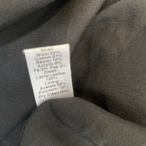 The Fold London Camelot Dress Size UK 14 Black White Tweed Wool Mix Leather Trim - Picture 8 of 8