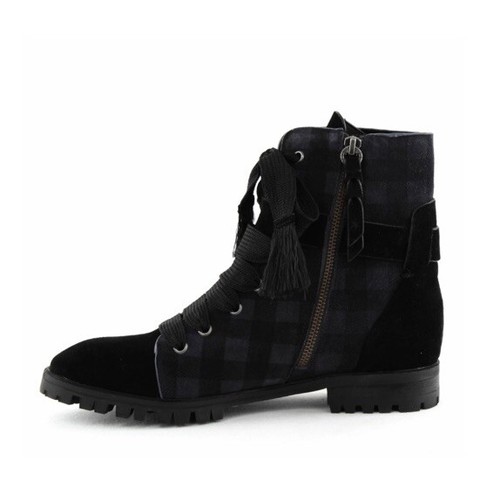 Splendid leather Celine Plaid Lace Up Combat Boots size 8.5 - 第 3/13 張圖片