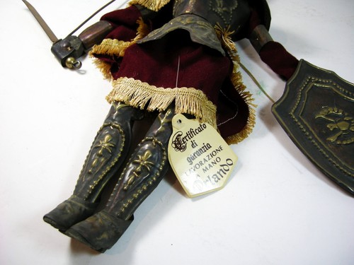 Vintage Antique Italian Sicilian Knight Orlando Marionette Rod Puppet Metal Wood - Picture 5 of 8