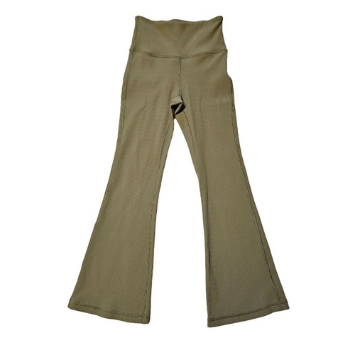 Pantalones acampanados Athleta Elation acanalados recortados para mujer XS cintura alta yoga entrenamiento activo