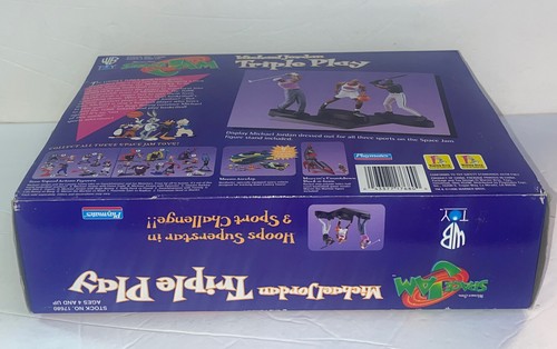 Michael Jordan Triple Play Space Jam Factory Sealed Action Figures Basketball - Afbeelding 8 van 17
