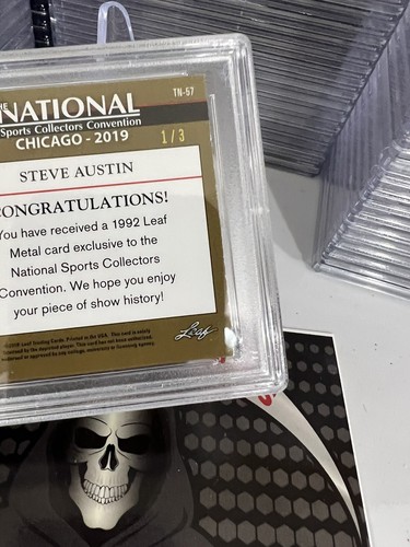 stone cold steve austin 2019 leaf nat conv 92 metal orange 1/3 psa 8 pop 1 - Picture 10 of 11