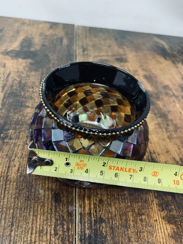 Stunning Glass Partylite Mosaic Candle Holder for Tea Light or Candle - Picture 8 of 8
