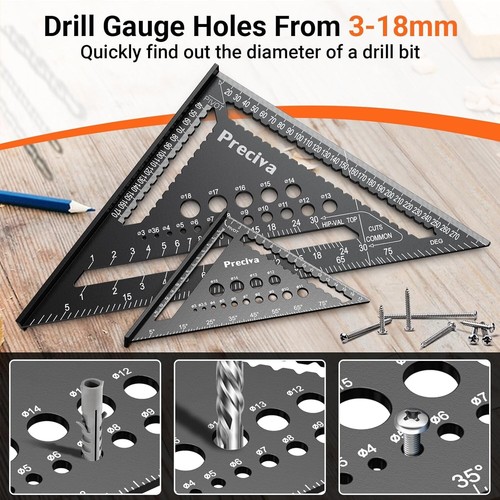 Aluminium Winkelführung | 18cm+30cm Multifunktional | 45/90 Grad Streichmaß - Bild 5 von 7