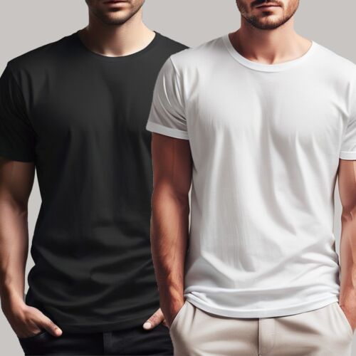 Mens 5 or 10 Pack Plain T Shirt Crew Neck Tee 100% Cotton - Picture 3 of 14