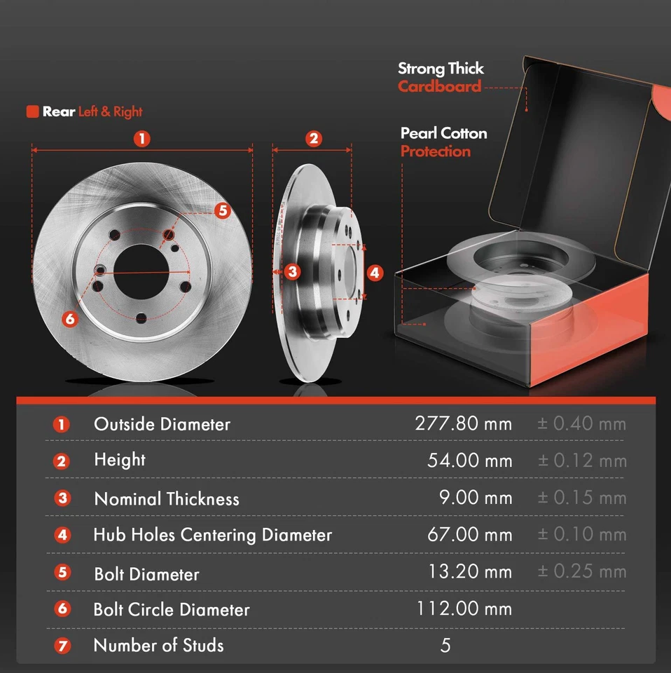 Rotor de freno de disco y pastilla + pinza para Mercedes-Benz W202 C230 R170 SLK230 trasero Foto 2 de 4