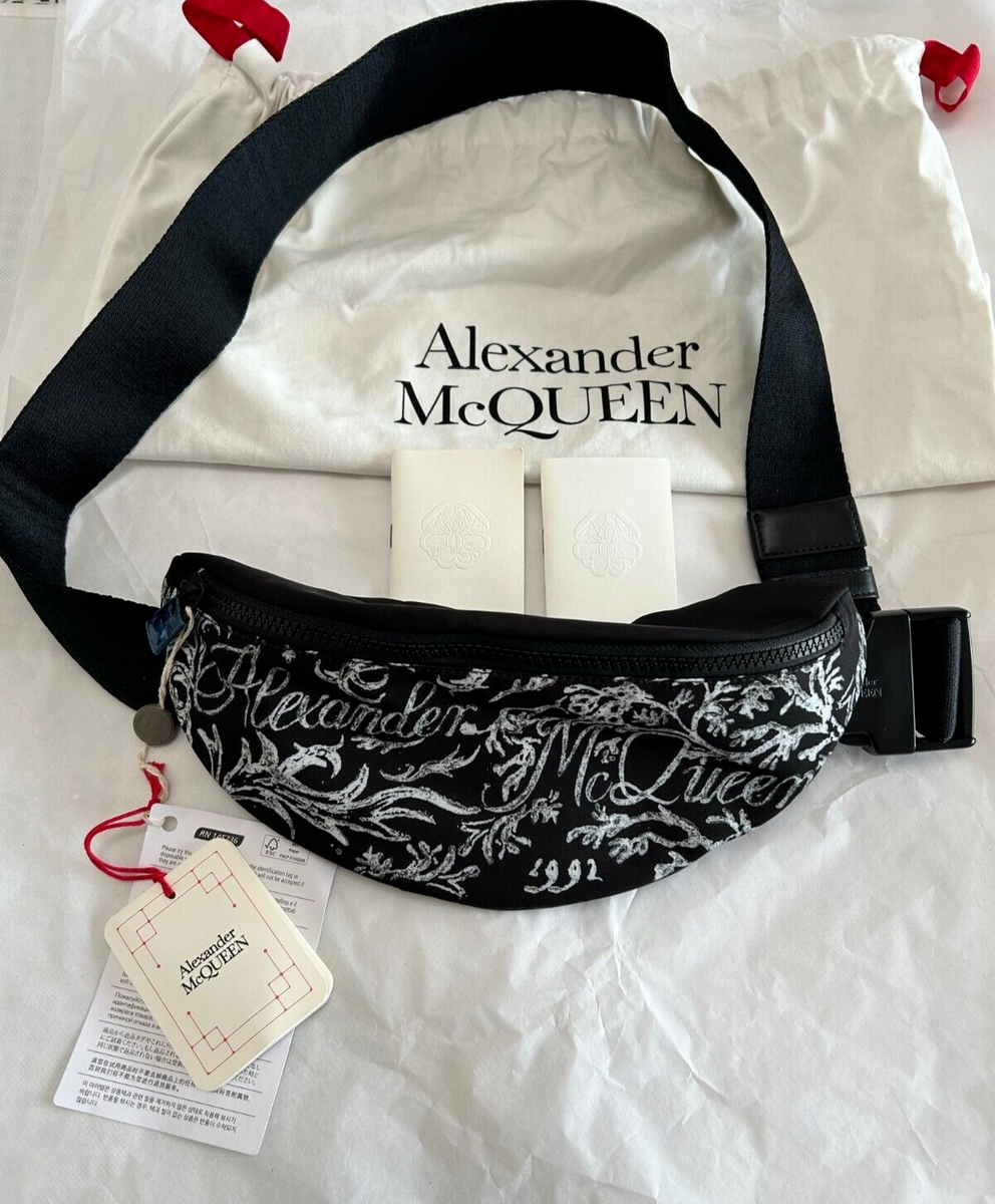 NWT Alexander McQueen Blake Logo Printed Zipped Waist Bag