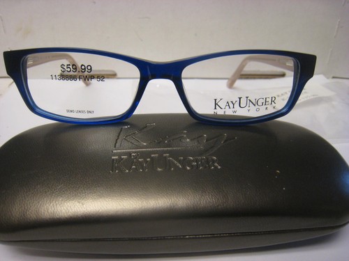 KAY UNGER  EYEGLASSES FRAME K182  BLUE  52-16-135-30v  WITH CASE AUTHENTIC - Picture 1 of 5