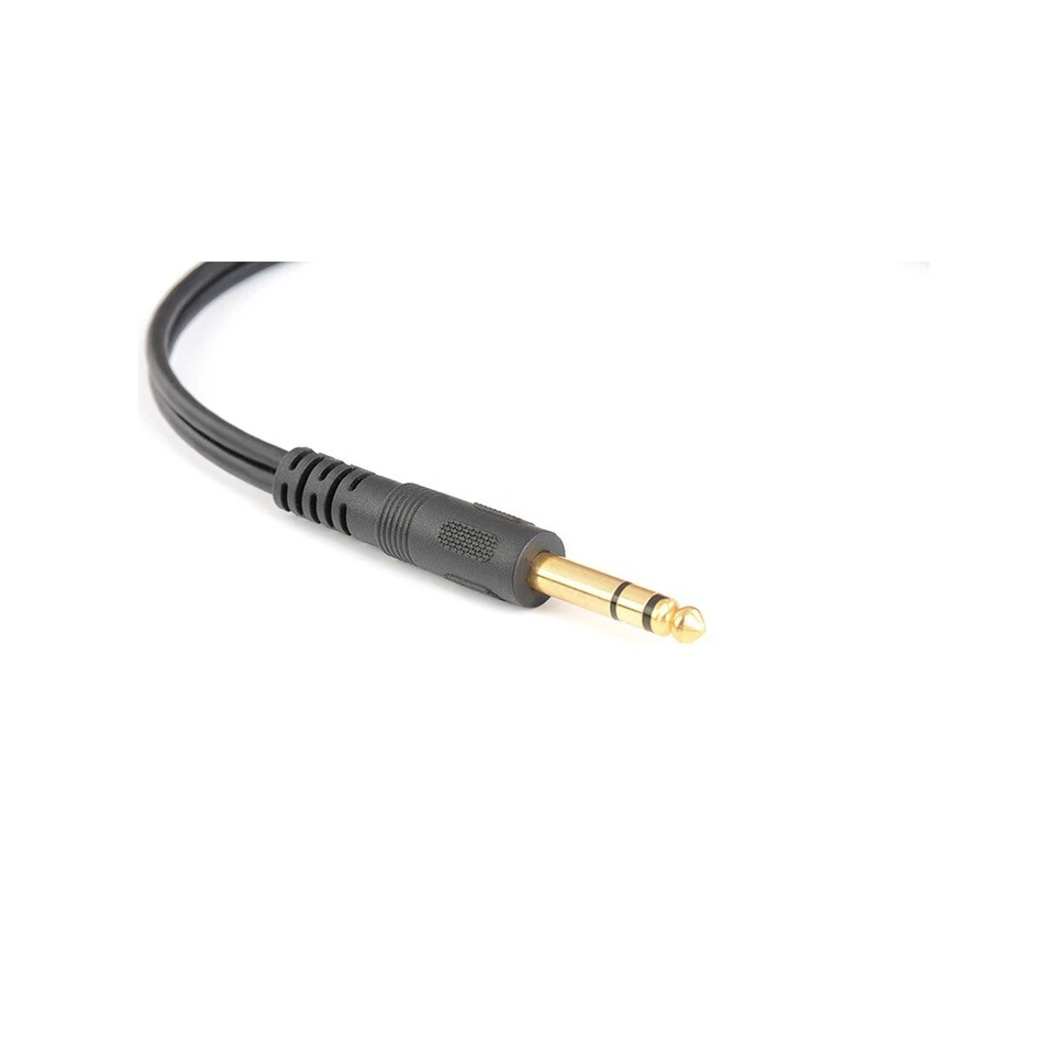 6.35mm Stereo Plug Male to Dual 1/4" 6.35mm Jack Female Y Splitter Adapter Cable - Image 3 of 4