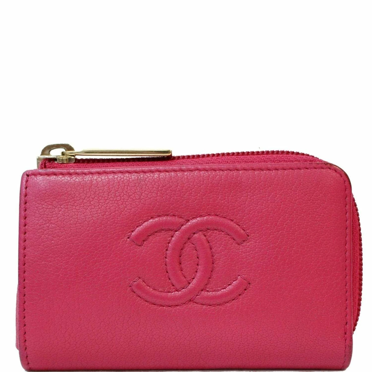 CHANEL CC Key Holder Caviar Leather Case Wallet Pink 22826381