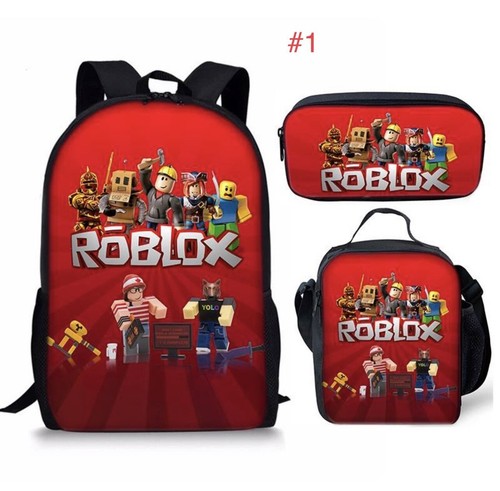 3 set cartoon Roblox Game Dreamy Children KidsCollege Backpack 3 Pieces Set 2023 - Picture 3 of 14