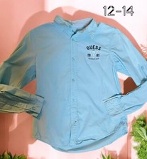 Guess Youth/Kids Boys Lt Blue Long Sleeve Shirt Sz.12/14 Unique Design Preloved