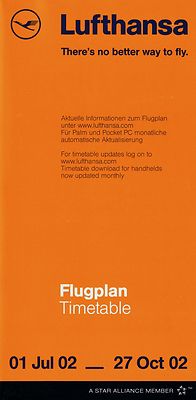Lufthansa Timetable  July 1, 2002 =