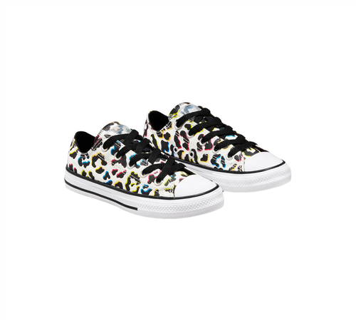 Converse Leopard Druck Spannfutter Taylor All Star Junior 672251C Schuhe weiß UK10-5,5 - Bild 3 von 6