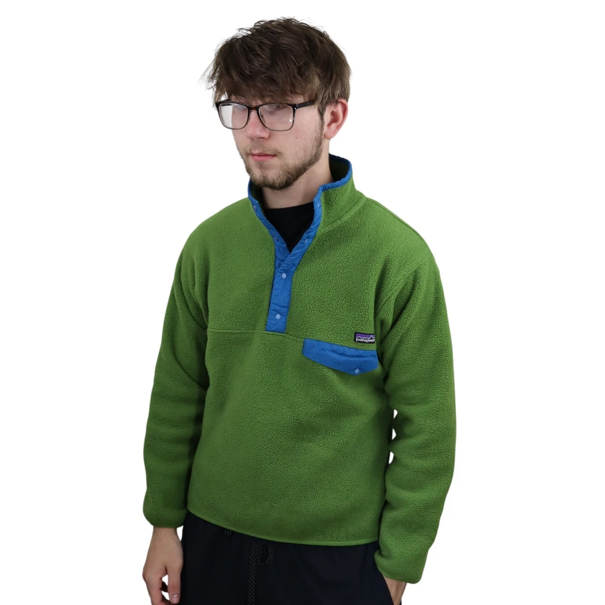 Patagonia 25200 Mens Large 1990s *Rare Polyester Snap Fleece